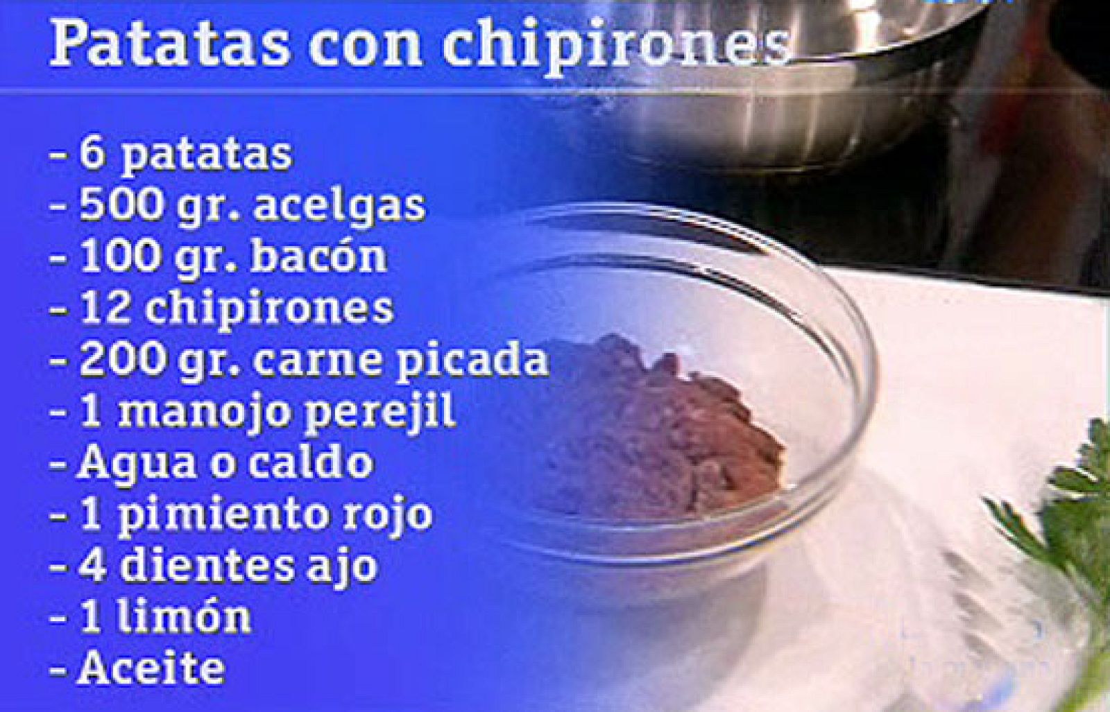 Saber cocinar - Patatas con chipirones y acelgas - RTVE Cocina | Ver