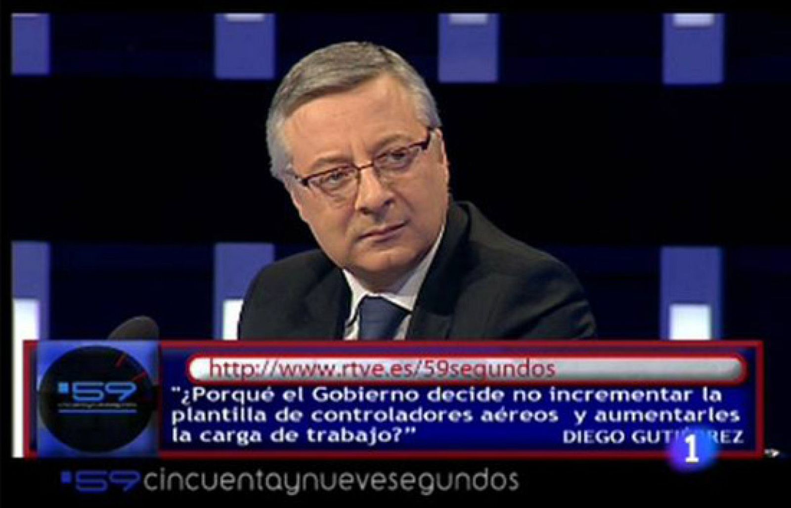 José Blanco responde a la pregunta que un controlador le hizo desde la página web de 59 segundos