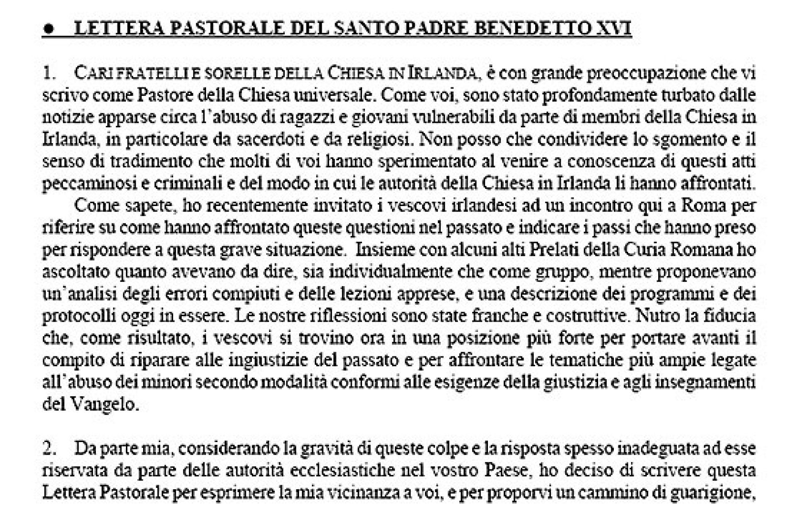 Algunas víctimas de abusos están decepcionados con la carta del Papa