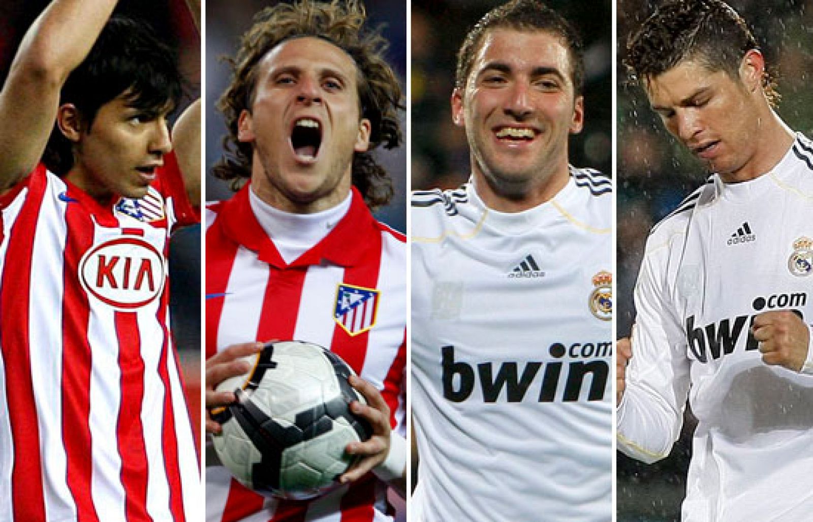 Cosa de dos, Forlán-Agüero o Cristiano-Higuaín, será el derbi de Madrid del domingo. Tras la última jornada de Liga en la que ambas dúplas fueron los ejecutores de los goles de sus equipos.