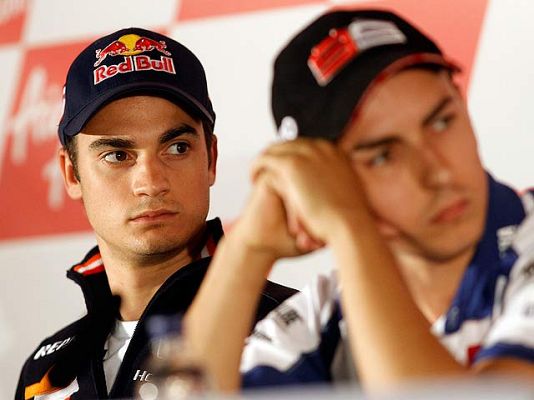  - Pedrosa, Lorenzo y Elías con Rossi