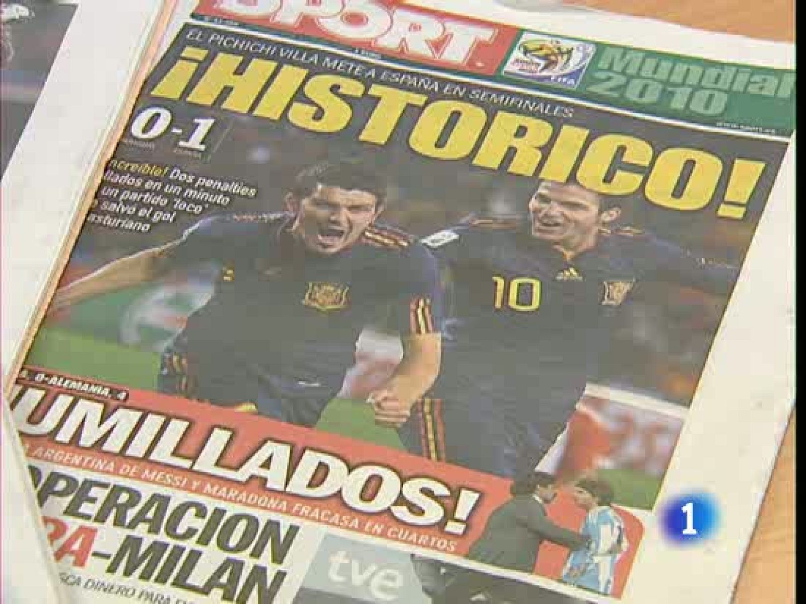 'Histórico' pase de España en las portadas | Ver