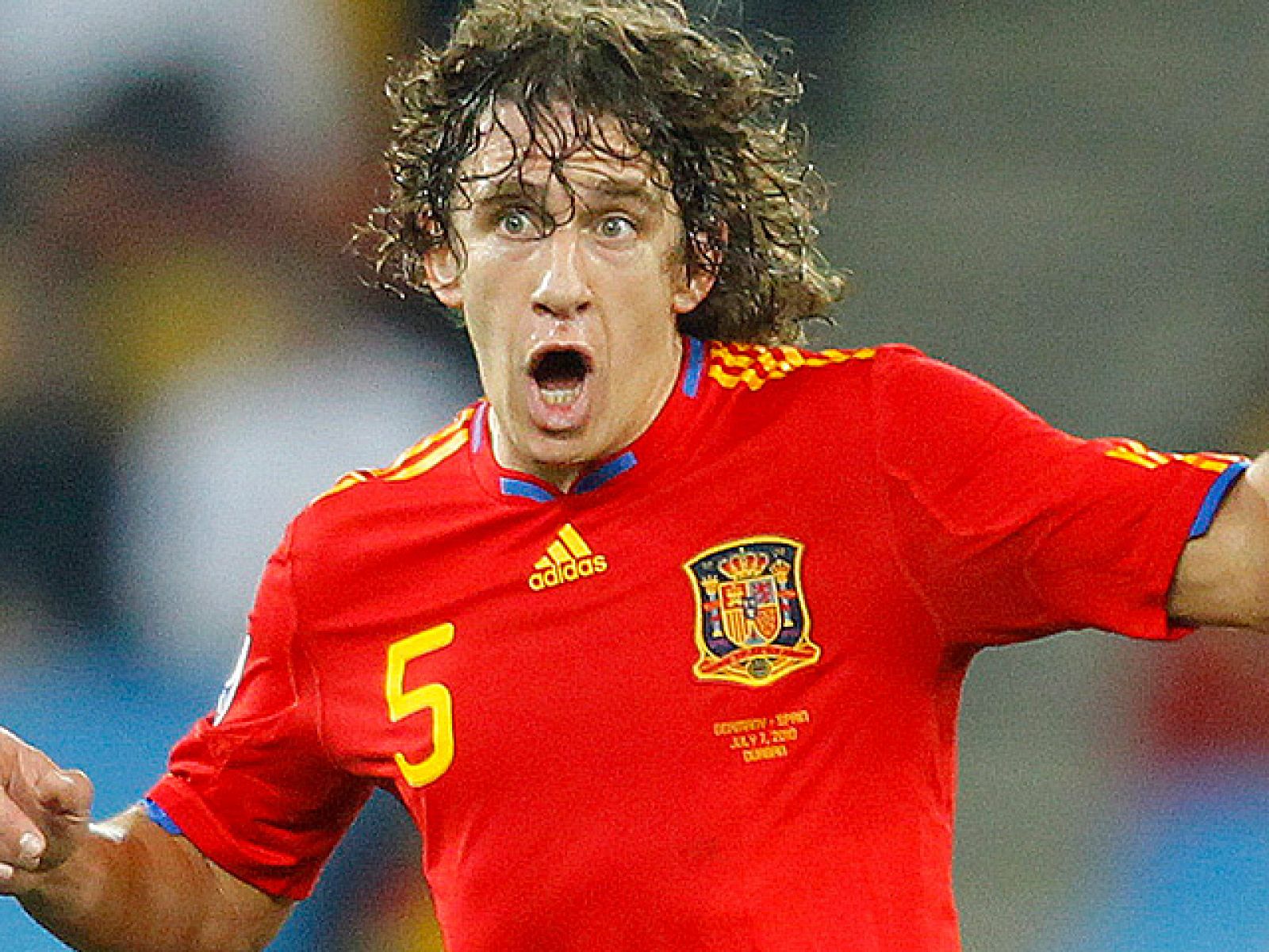 Repasamos la carrera del goleador de España ante Alemania, Carles Puyol, en la selección. Su garra y fuerza física le convierten en el guerrero de la 'Roja'.