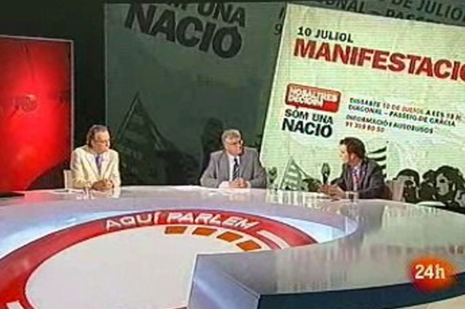 Aquí parlem (8 de juliol de 2010):  La manifestació contra la retallada de l'Estatut