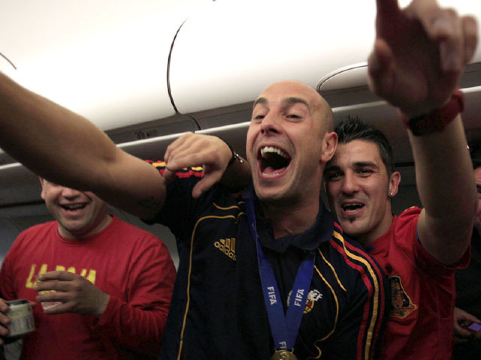 La Roja se desata en el avión de vuelta