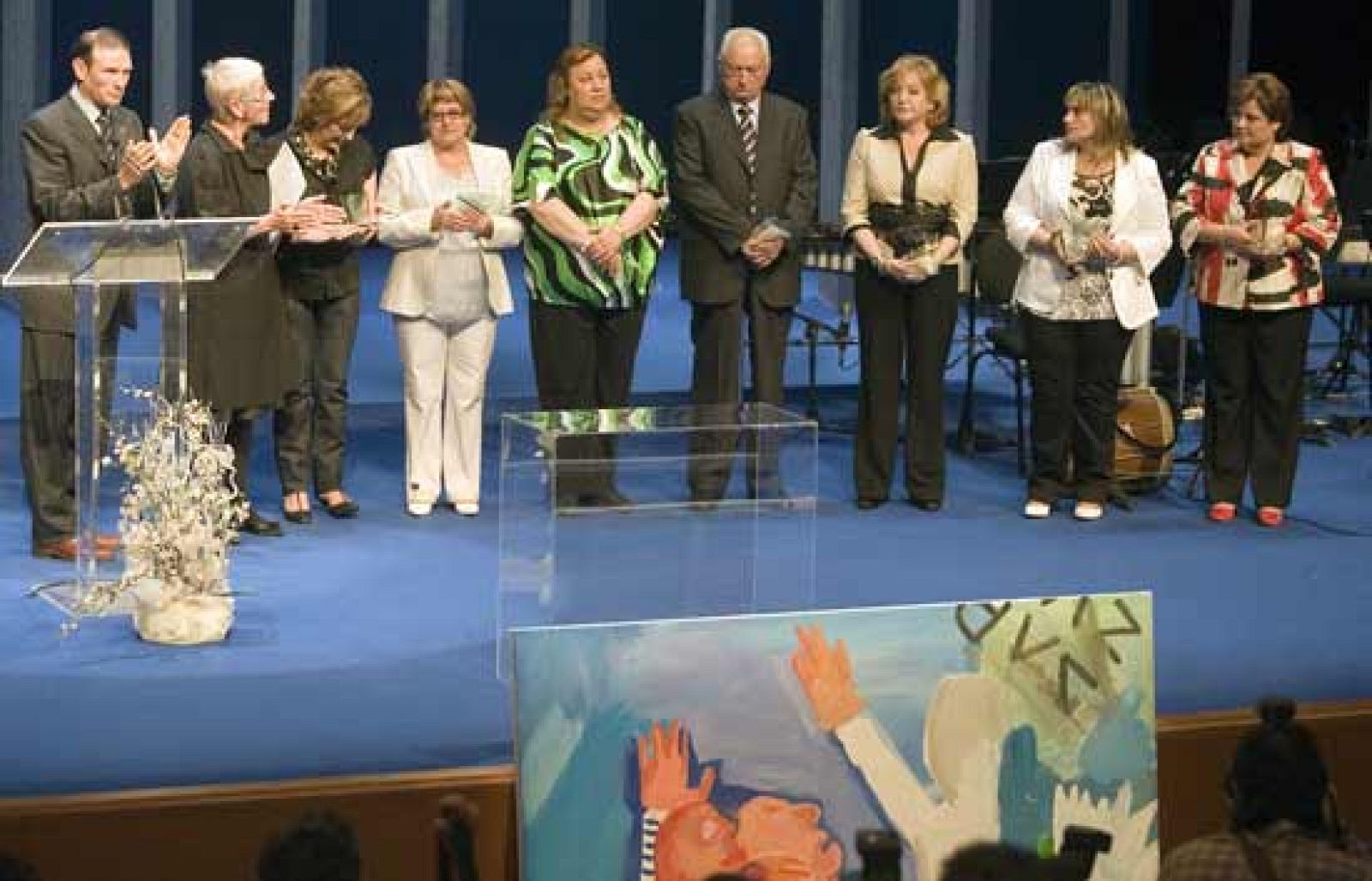 El lehendakari vasco, Juan José Ibarretxe, ha presidido en el Kursaal de San Sebastián el II Acto Institucional en Solidaridad con las Víctimas del Terrorismo (18/05/08).