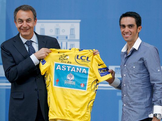 Tour de Francia - Zapatero y Aguirre ven a Contador