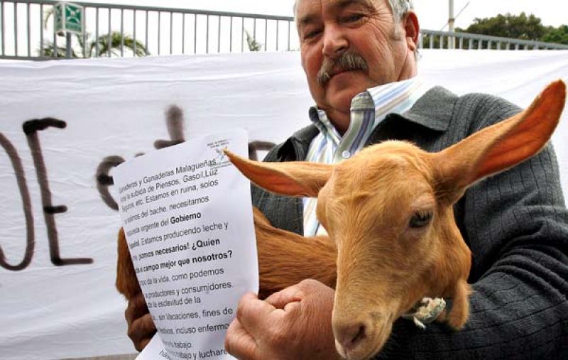 Protesta de ganaderos por la crisis del sector