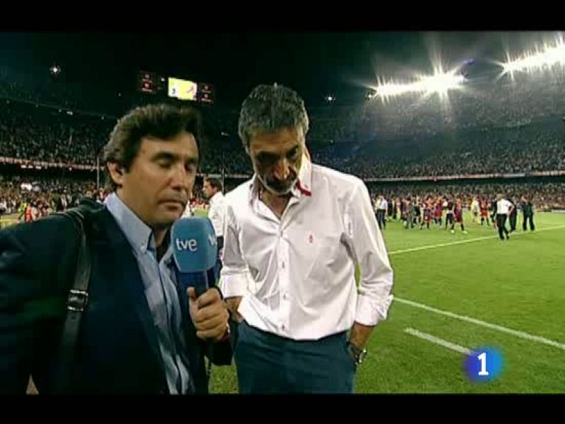 El entrenador sevillista ha reconocido al término del partido que su equipo se enfrentó a un equipo de un nivel superior ante el que nada se puede hacer. Ahora ya sólo queda pensar en el partido del martes contra el Sporting de Braga en Champions.