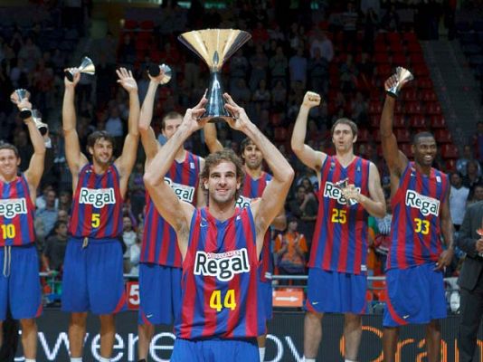 Baloncesto en RTVE - El Barça festeja su tercera Supercopa