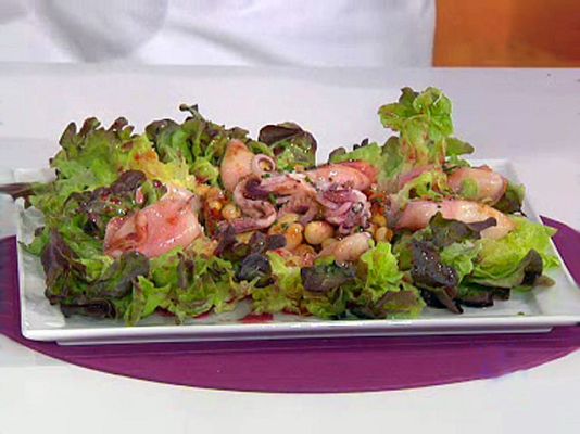 RTVE Cocina - Ensalada de judías y chipirones