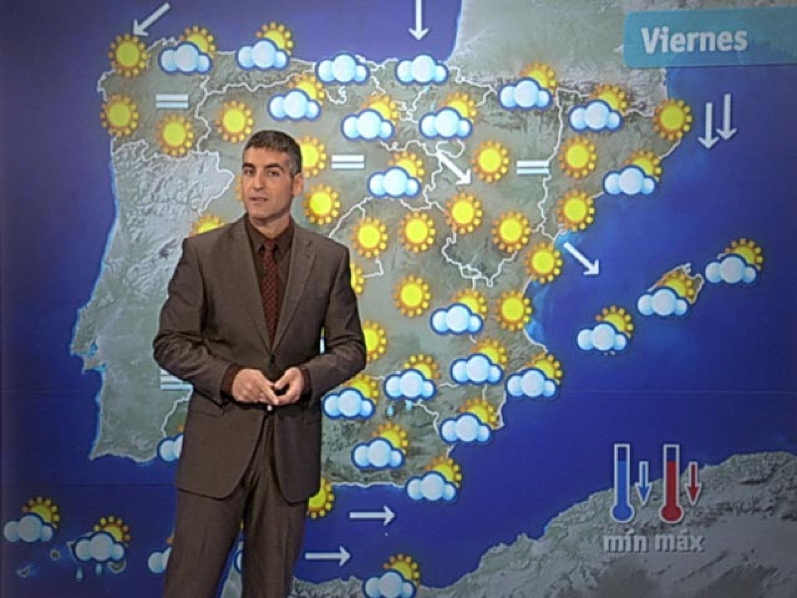 El Tiempo - Lluvias débiles en el Cantábrico y en el tercio sur peninsular y despejado en el resto - 14/10/10 - El tiempo | Ver