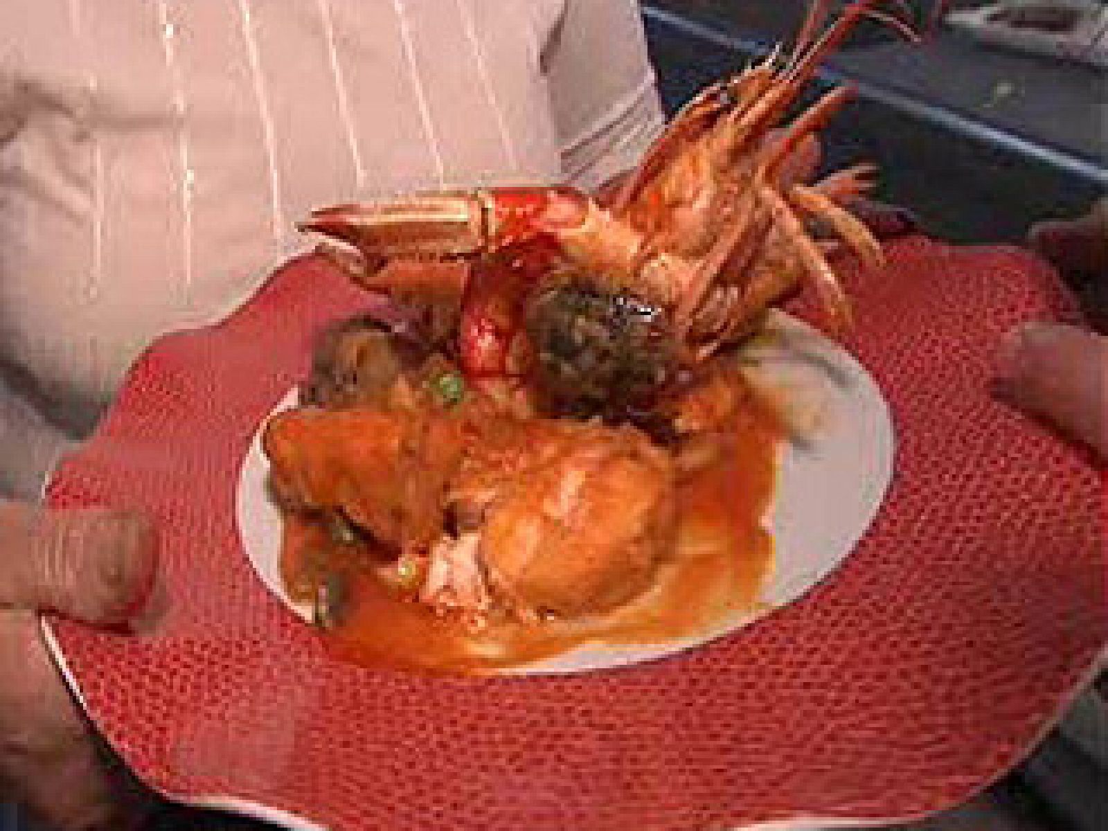 Guiso de rape con marisco