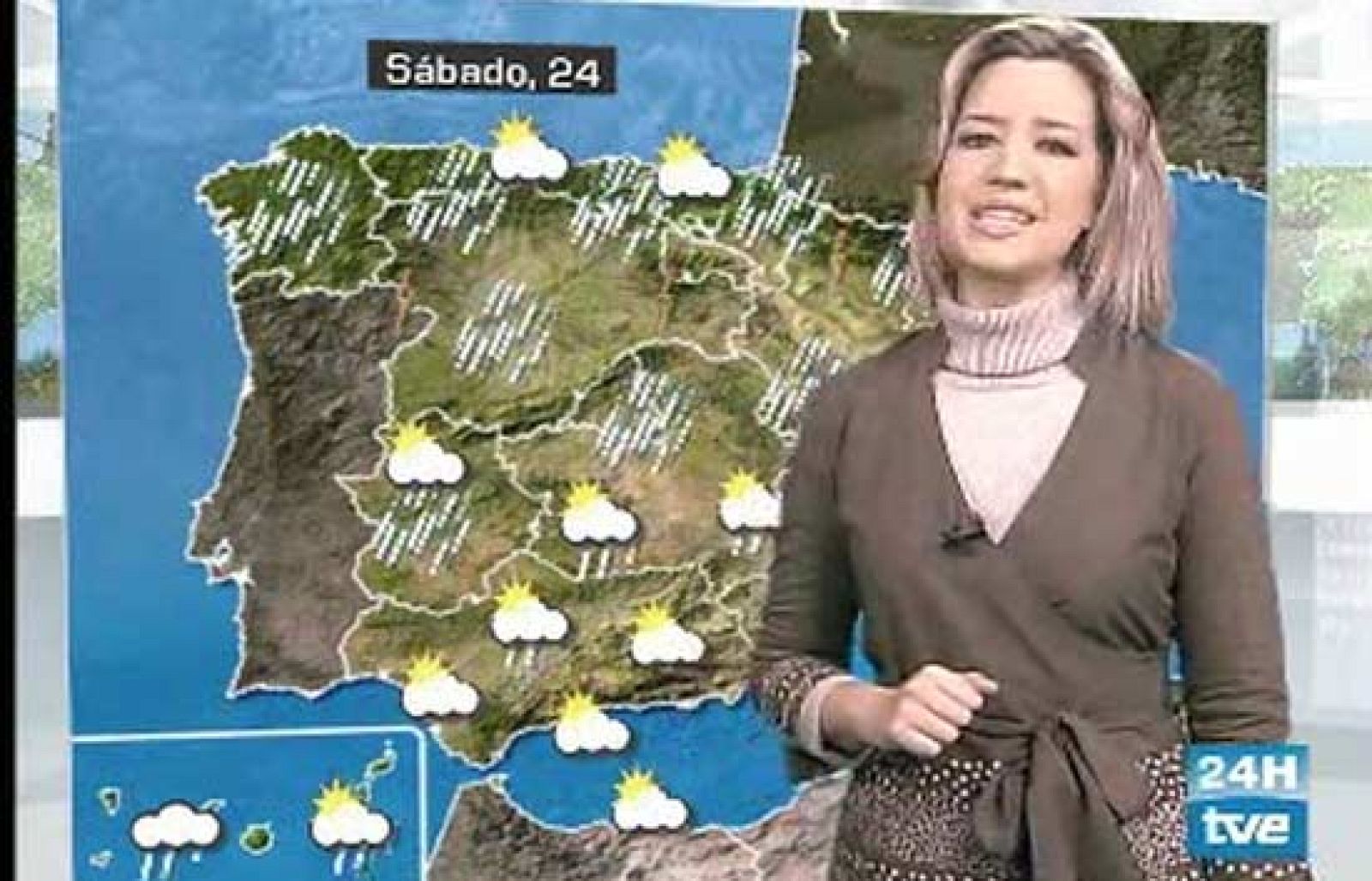 La Agencia Estatal de Meteorología prevé para hoy sábado lluvias en casi toda la península y granizo en el norte (24/05/08).