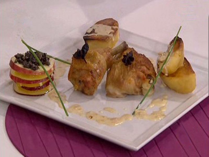 Saber cocinar - Pollo asado con salsa de anís y manzana