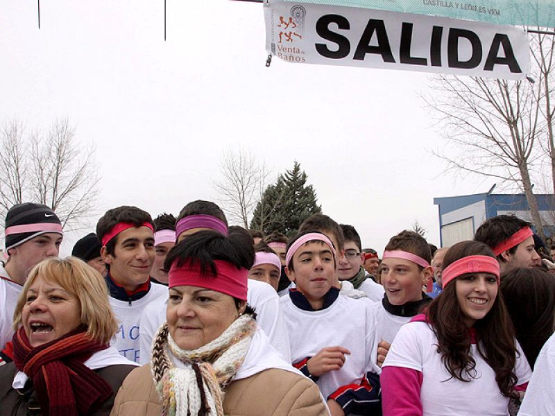 La localidad palentina de Venta de Baños quiso volcarse con su paisana Marta Domínguez y todos se pusieron en la cabeza la cinta rosa en el cross internacional.