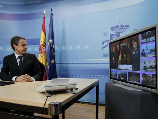 Telediario 1 - Mensaje de Zapatero a las tropas