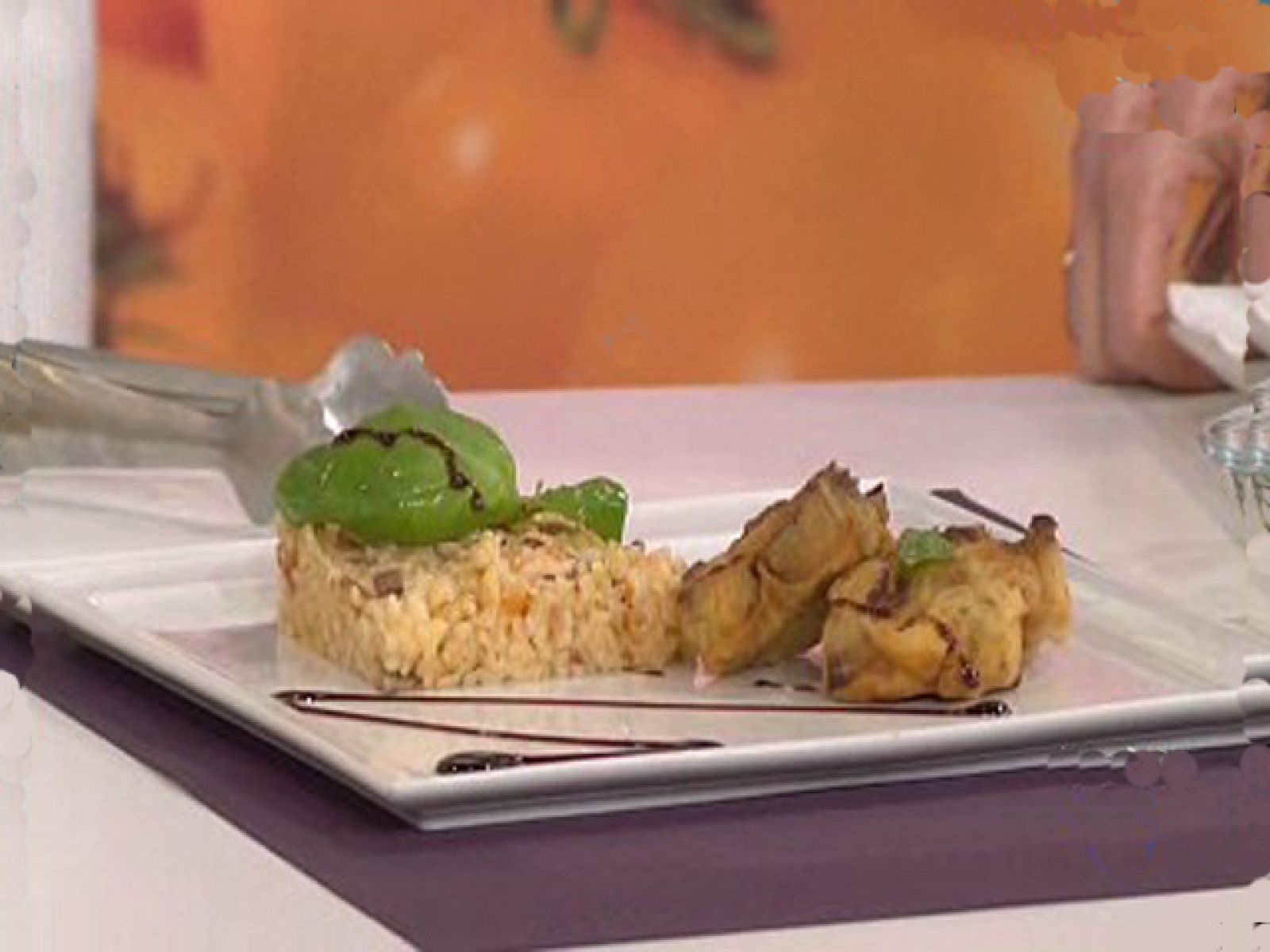 Saber cocinar - Arroz cremoso con langostinos y alcachofas