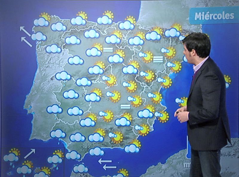 Lluvia en la mitad occidental peninsular y poco nuboso en el resto