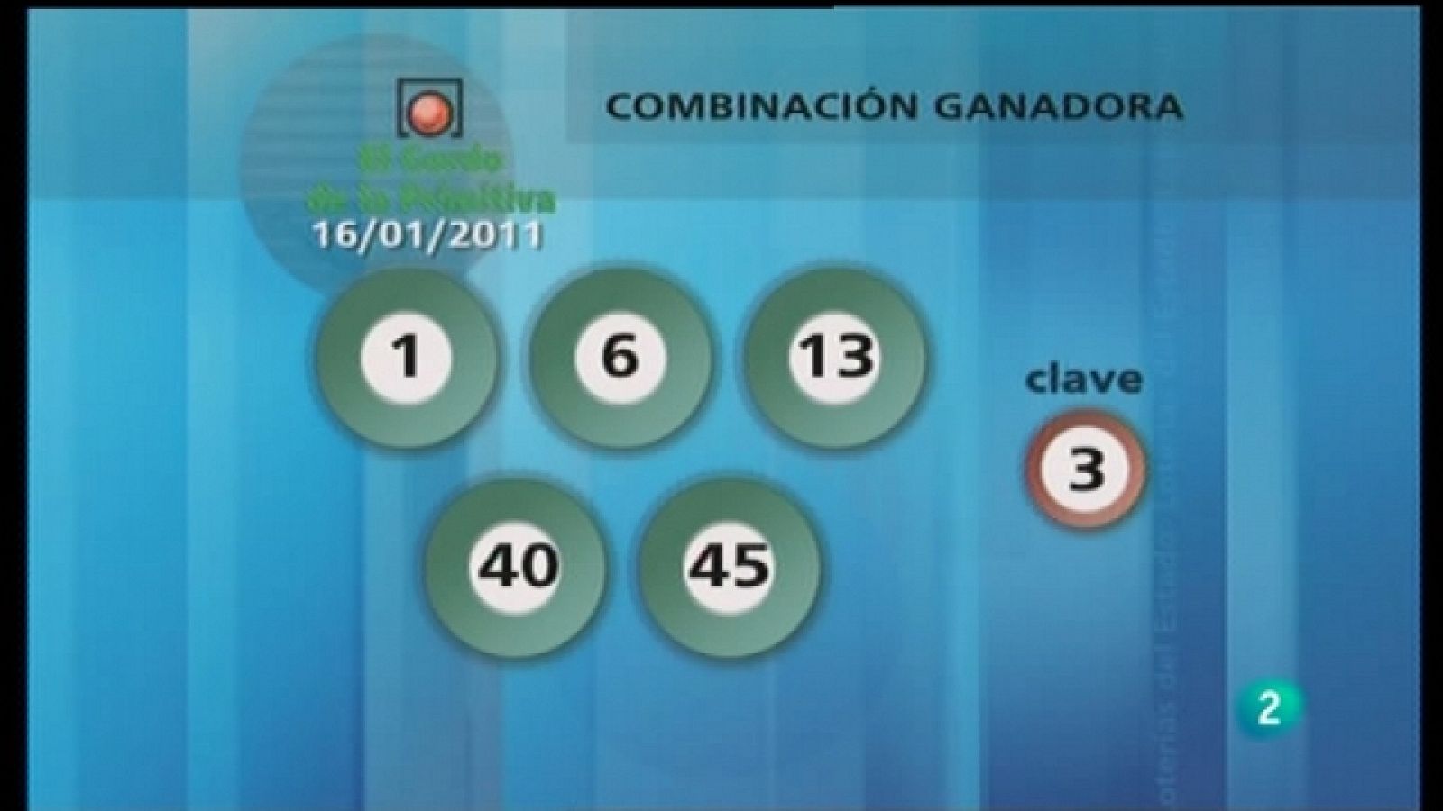 Sorteo Gordo Primitiva - 16/01/11 - Loterías | Ver
