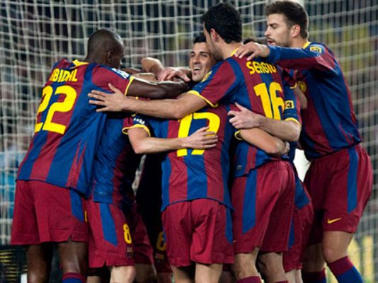 Telediario 1 - El Barça se mide contra el Racing