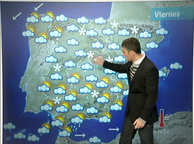 Nevadas en el norte, centro y zonas altas del sureste de la península